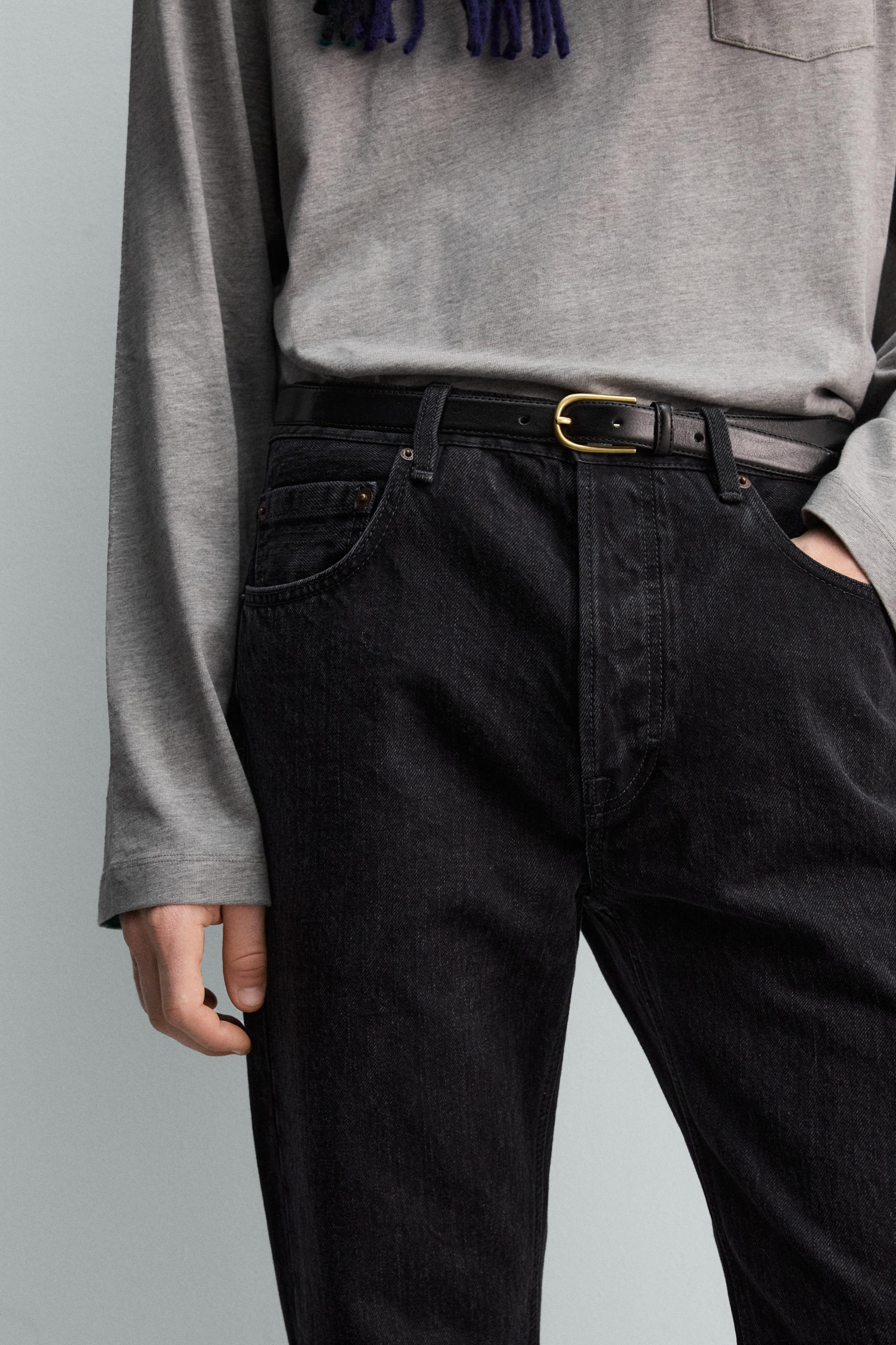 TOPSTITCHED LEATHER BELT AARON LEVINE X ZARA